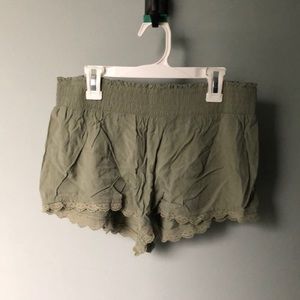 Hollister Sage Green Flowy Shorts